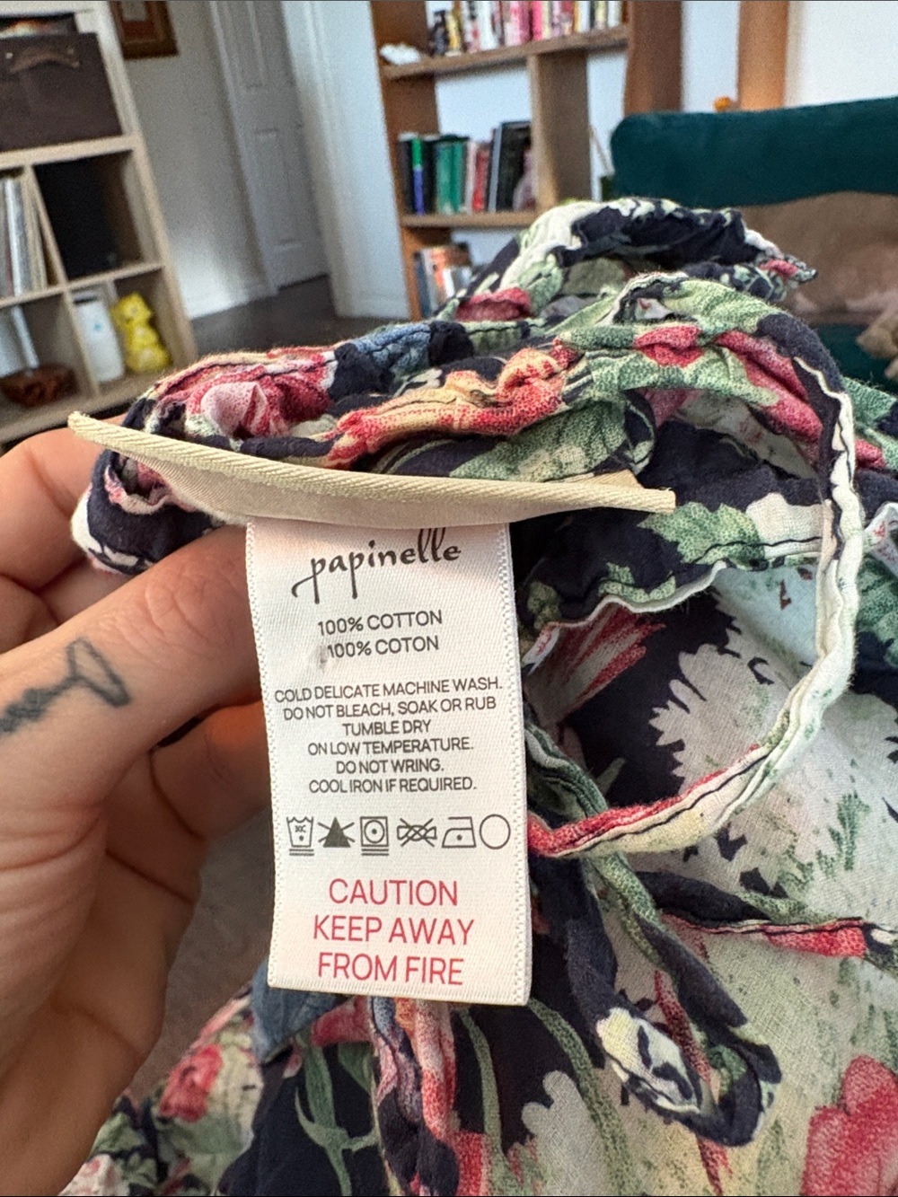 Anthropologie Papinelle Cropped Pajamas Pjs Floral Strawberry 100% Cotton π - Picture 10 of 10